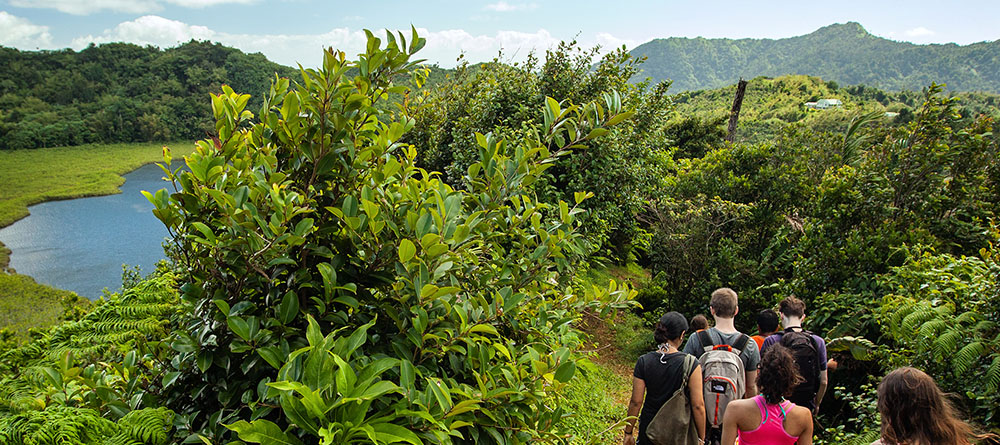 SGU students hiking in Grenada