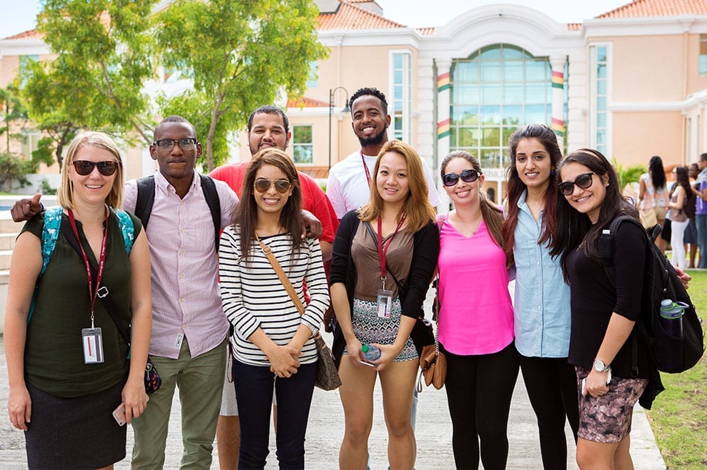 Incoming students meet their Footsteps Buddies - an upperclassman from their program - to help orient them to university life in Grenada.