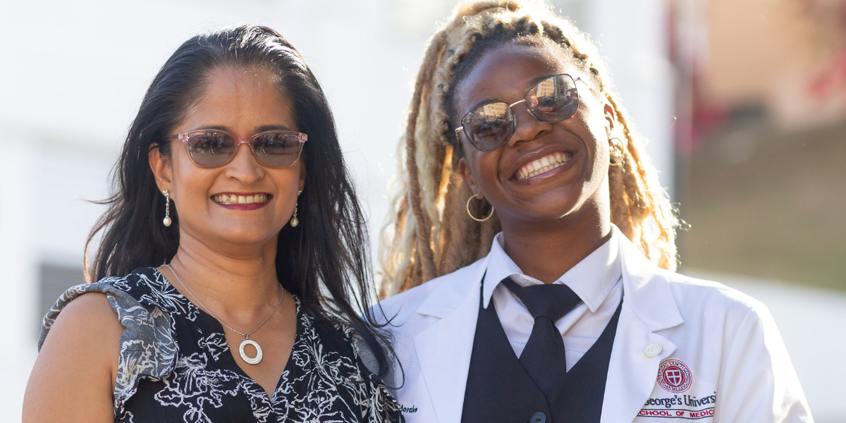 Basadibotlhe Morake and Dr. Vineeta Ramnauth at the fall 2025 White Coat Ceremony