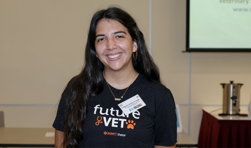 Fabiola Casanova Crespo, SVM Term 5 student, attended InVeST 2023, as part of a group of students representing companies such as Banfield Pet Hospital that sponsored the event.