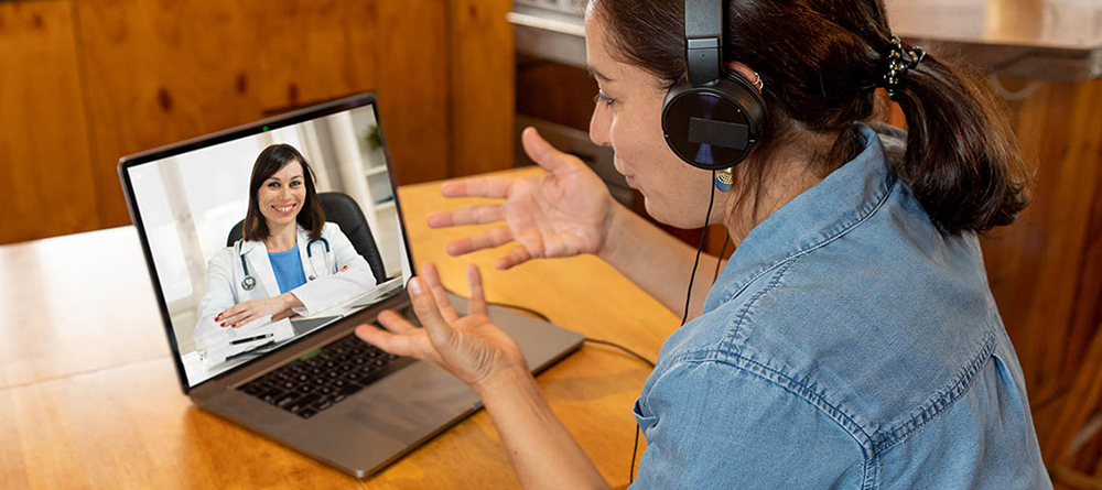 Patient attending telehealth appointment