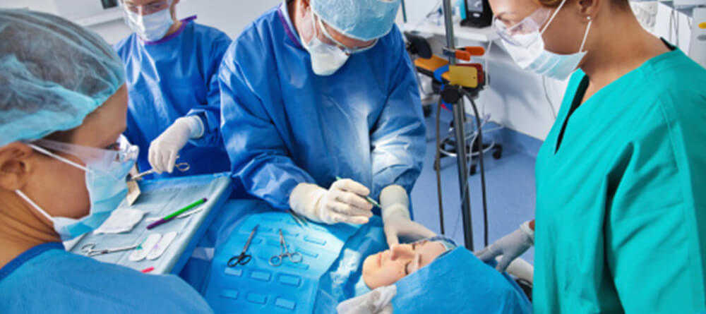 Plastic surgeon about to operate
