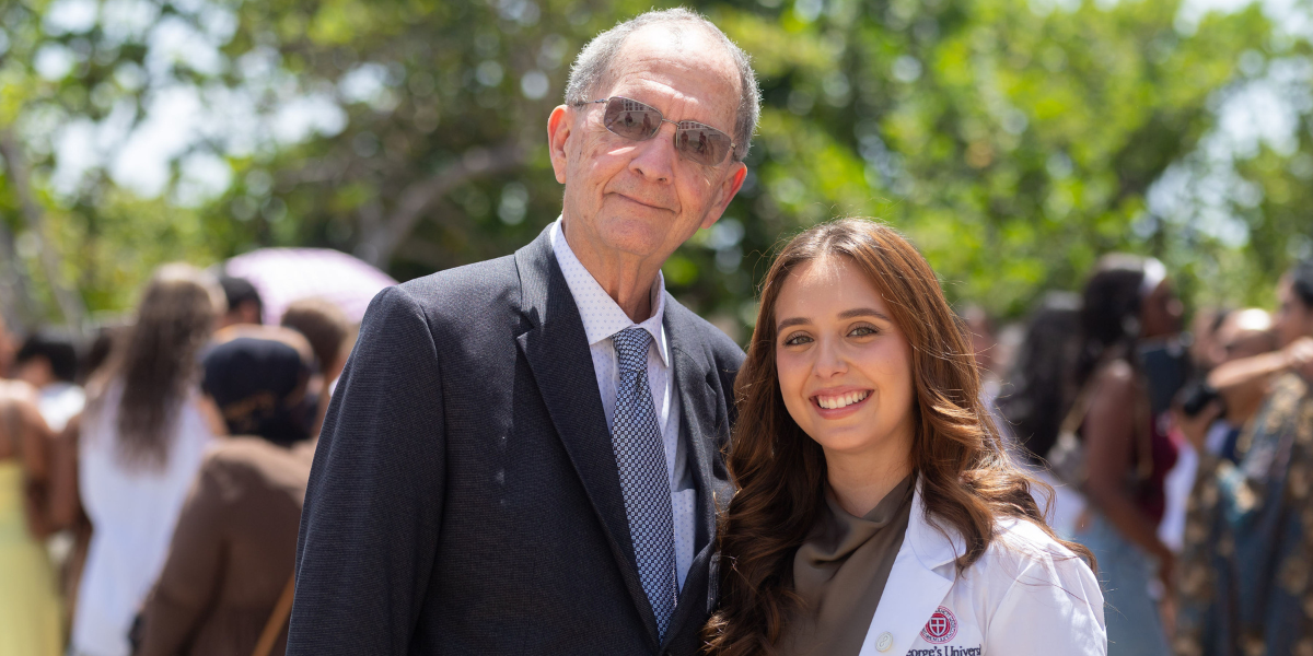 Melissa Ochoa and Dr. Otto Ochoa at the fall 2025 white coat ceremony