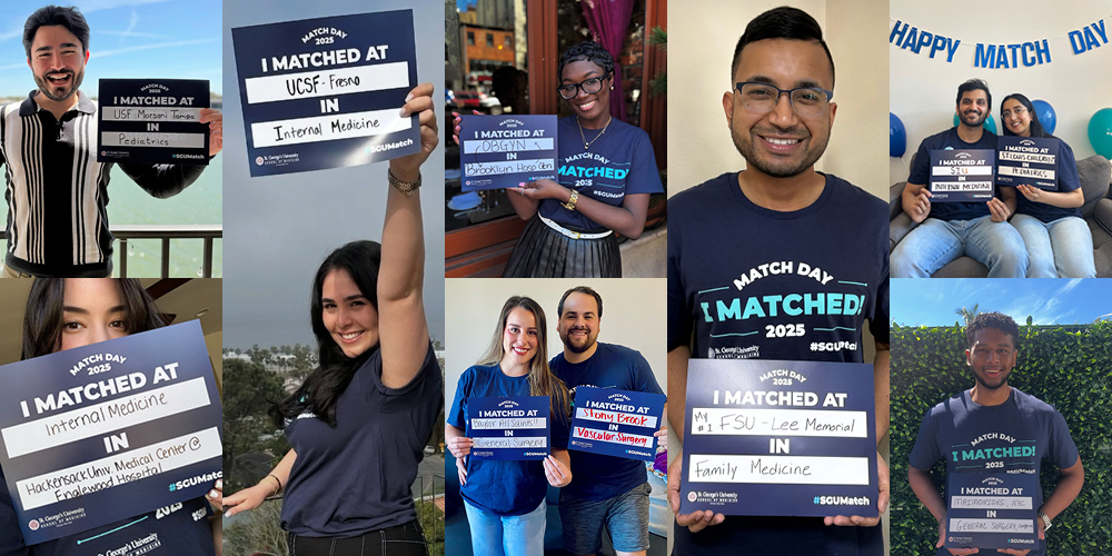 Collage of students who matched in 2025|Roberta Vadan|Ahmad Elfaham|Dailyn Figueredo|Chanel Johnson|Mary Wolfe Pestana|Geraldine Ortega