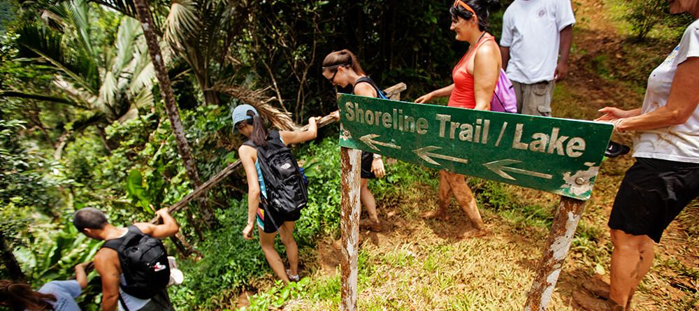 SGU students take a break from classes to take a hike on a nearby trail